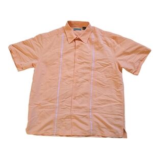 CUBAVERA BUTTON DOWN Peach SHIRT -  SIZE L/G